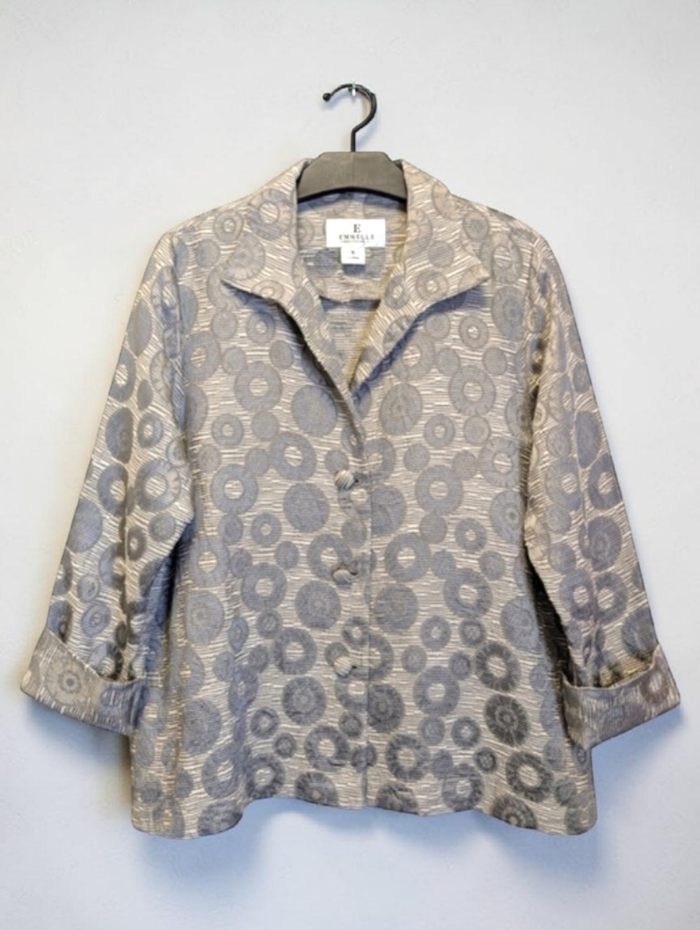 Emmelle NYC Textured Woven Jacket Linen Blend Tailored Blazer